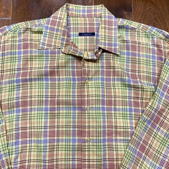 Burberry London Regular Fit Casual Plaid Multicolor Button Front Shirt Size L - Picture 2 of 8